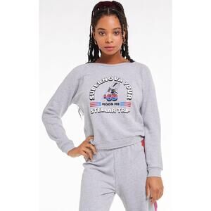 Wildfox‎ Couture Supernova Tour Fiona Crew Neck Sweatshirt Heather Grey Sm $108